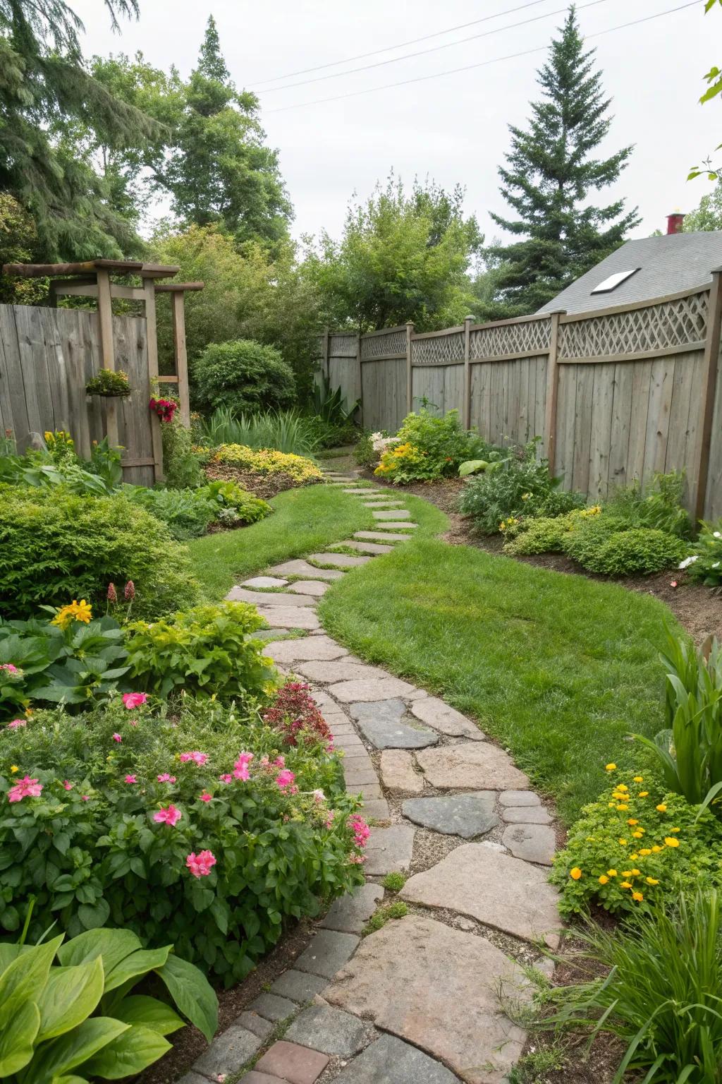 Garden paths invite exploration and discovery in your backyard.