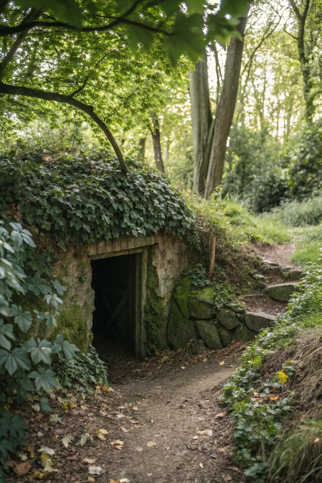 An underground dog den, inspired by natural habitats.