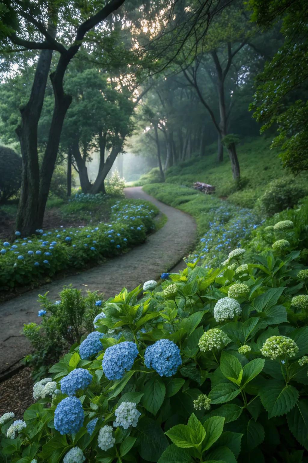 Tranquil and refreshing with green and blue.