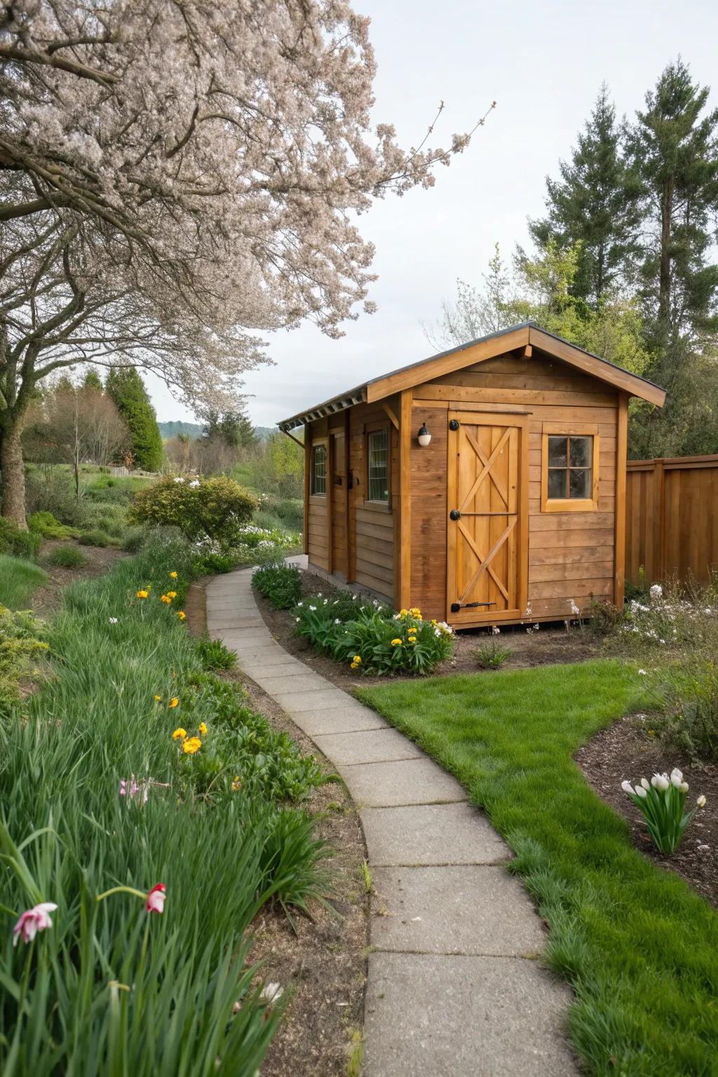 Create a cozy, inviting atmosphere with a cedar stain.