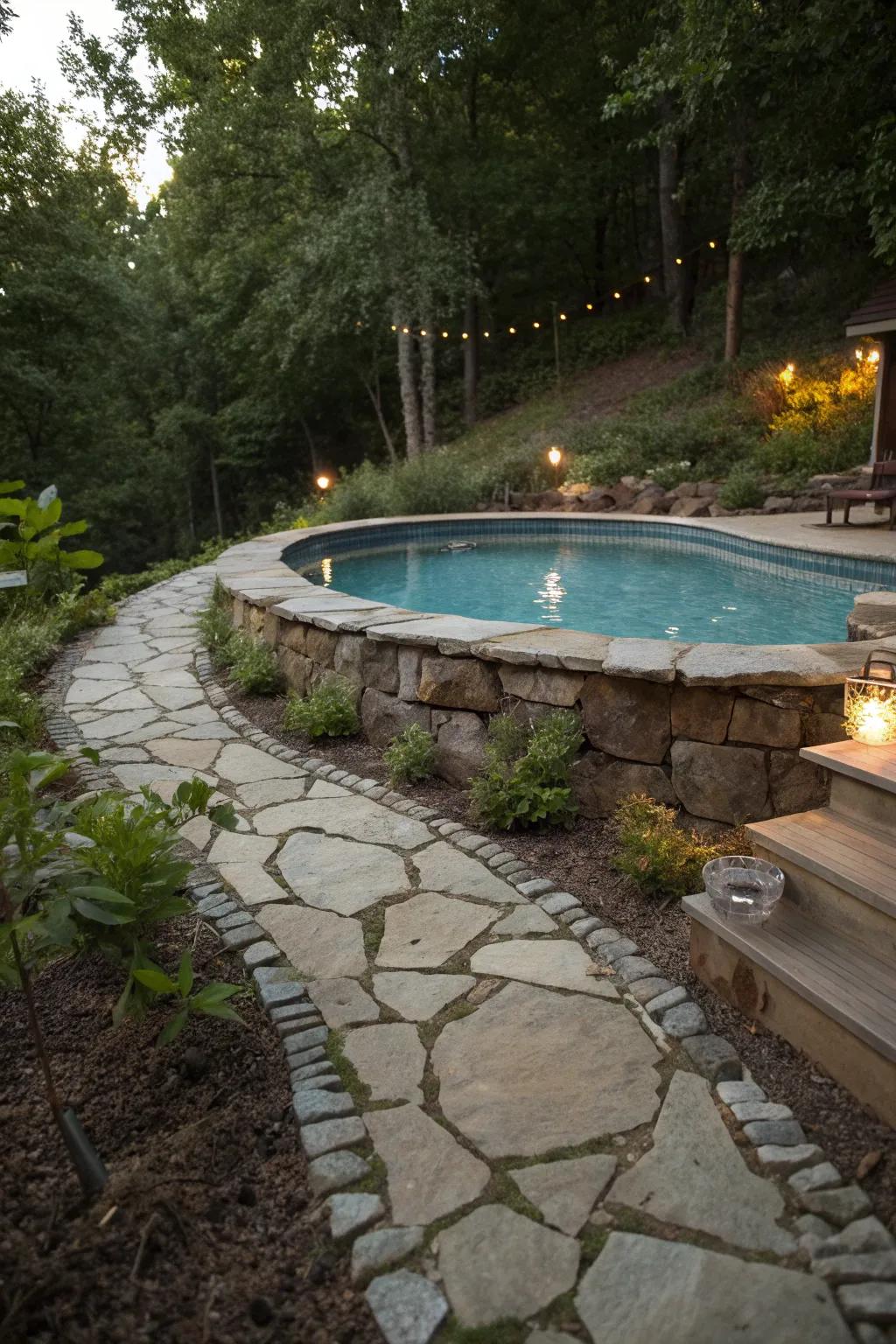 Enhance your pool's natural beauty with stone surrounds.