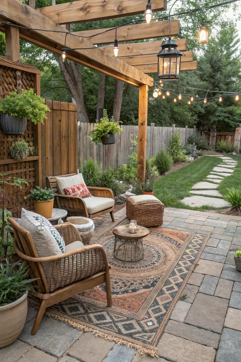 Nature-inspired accents seamlessly blend with the environment.