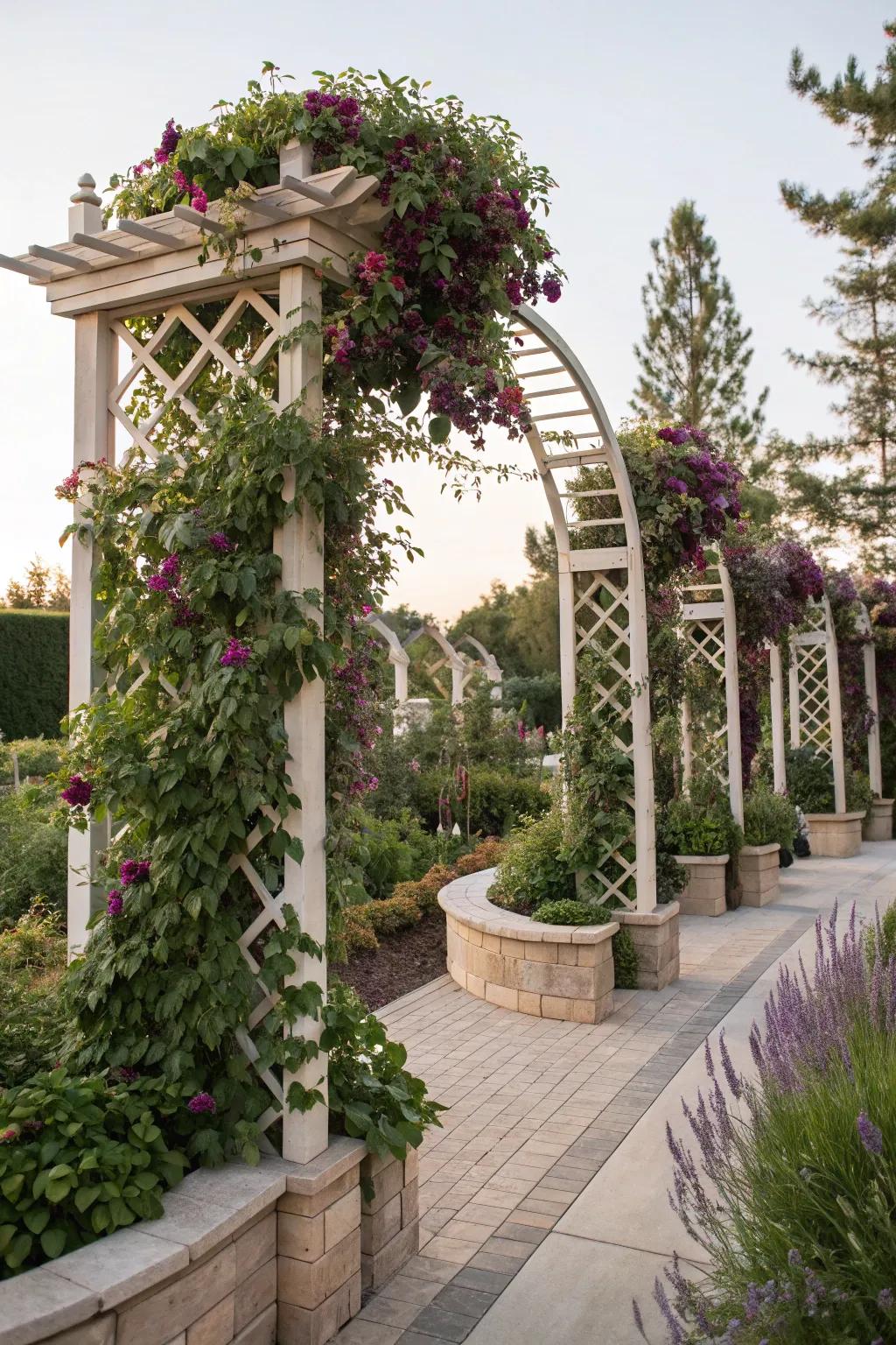Artistic trellises turn your garden into a masterpiece.