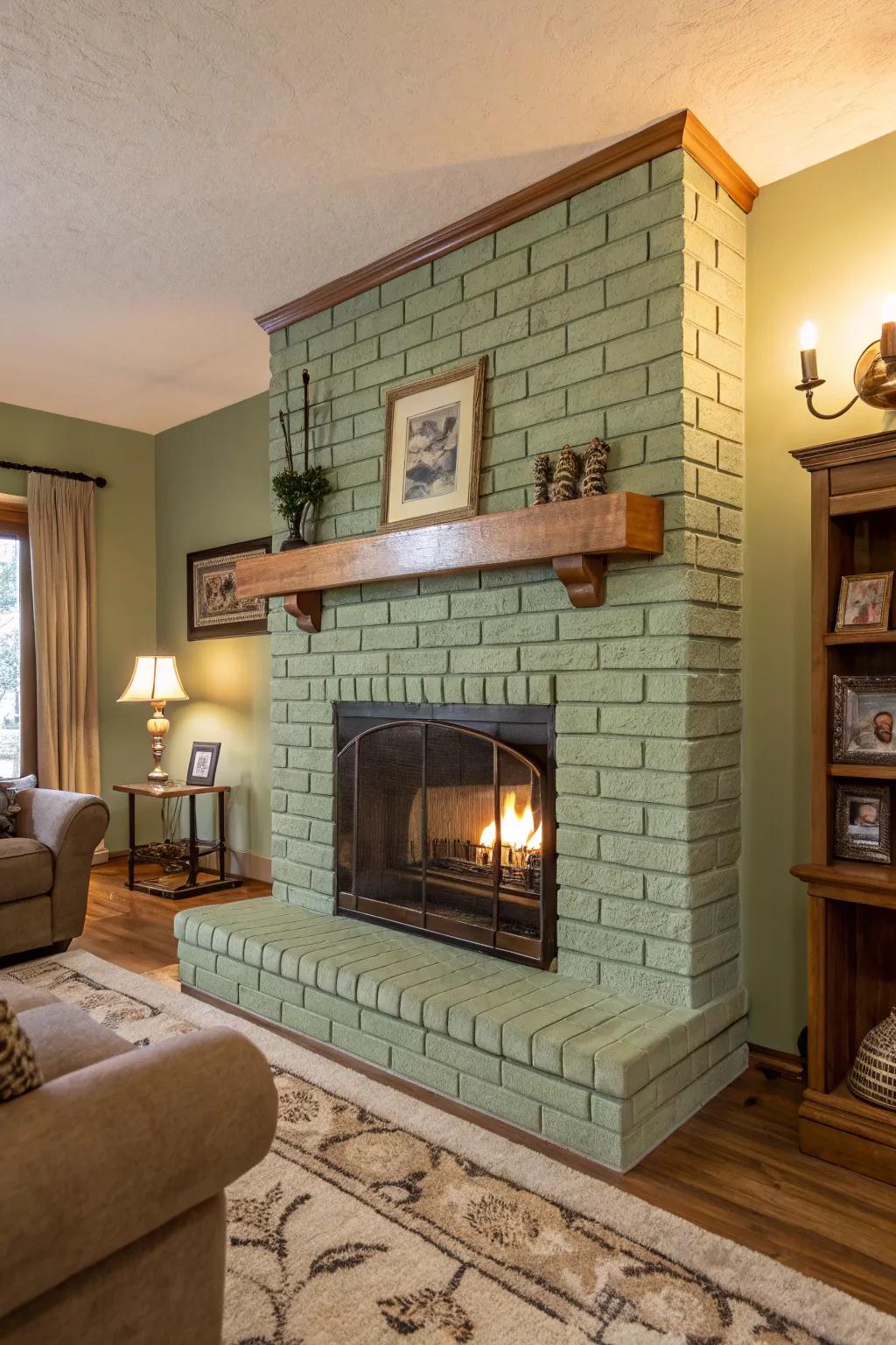 Sage green stain offers a calming and unique interior look.