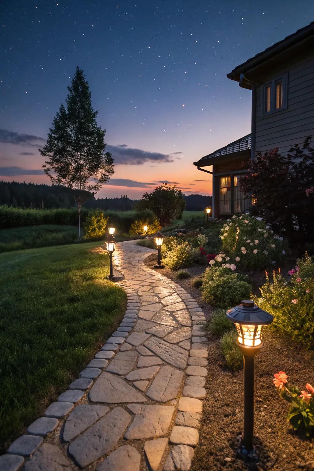 Solar lights enhance your yard with eco-friendly charm.