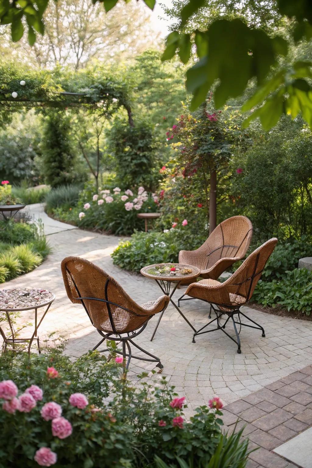 Relax in style with butterfly-themed chairs.