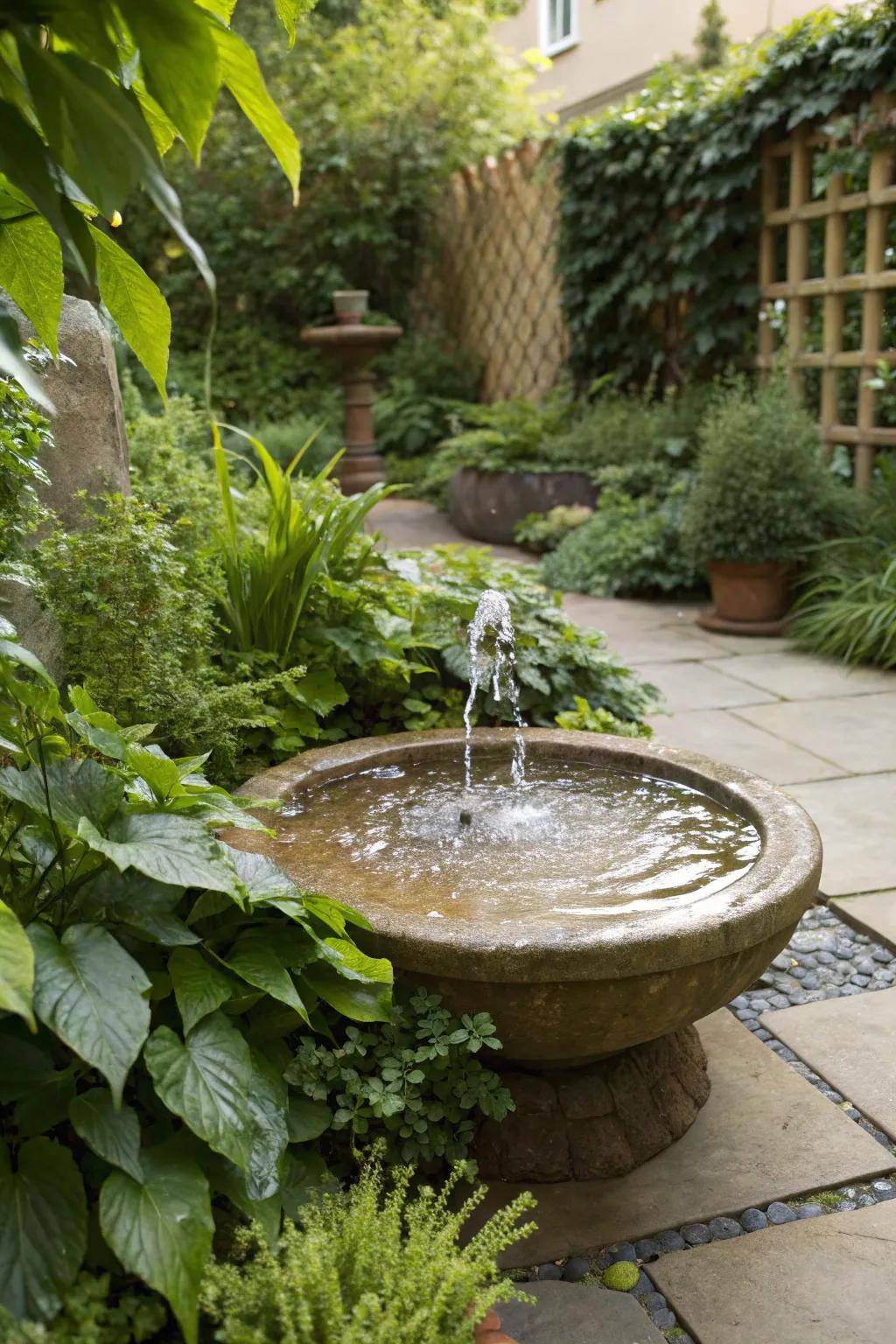 A soothing water feature that adds tranquility to your backyard.