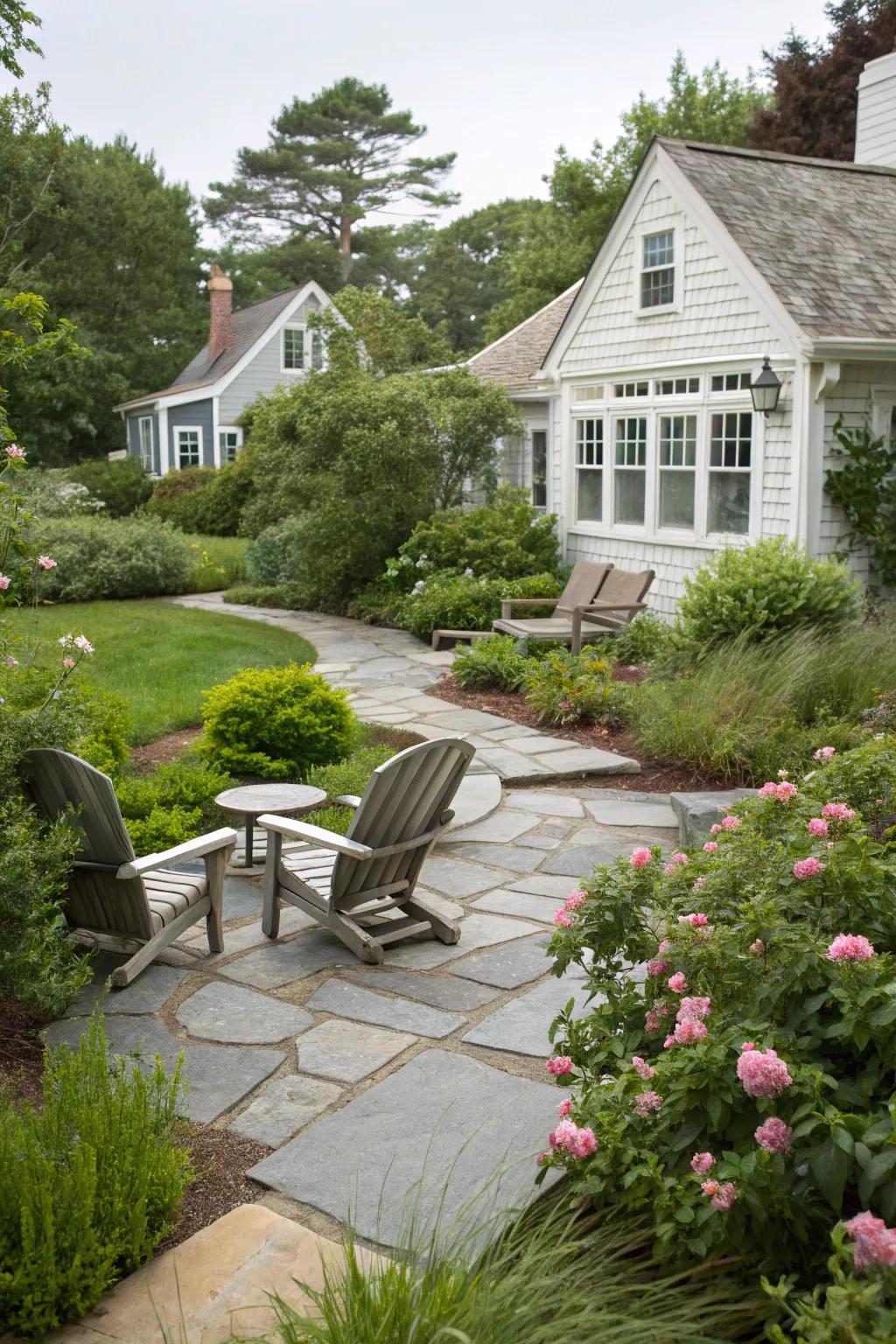 Flagstone patios offer durable and stylish outdoor spaces.