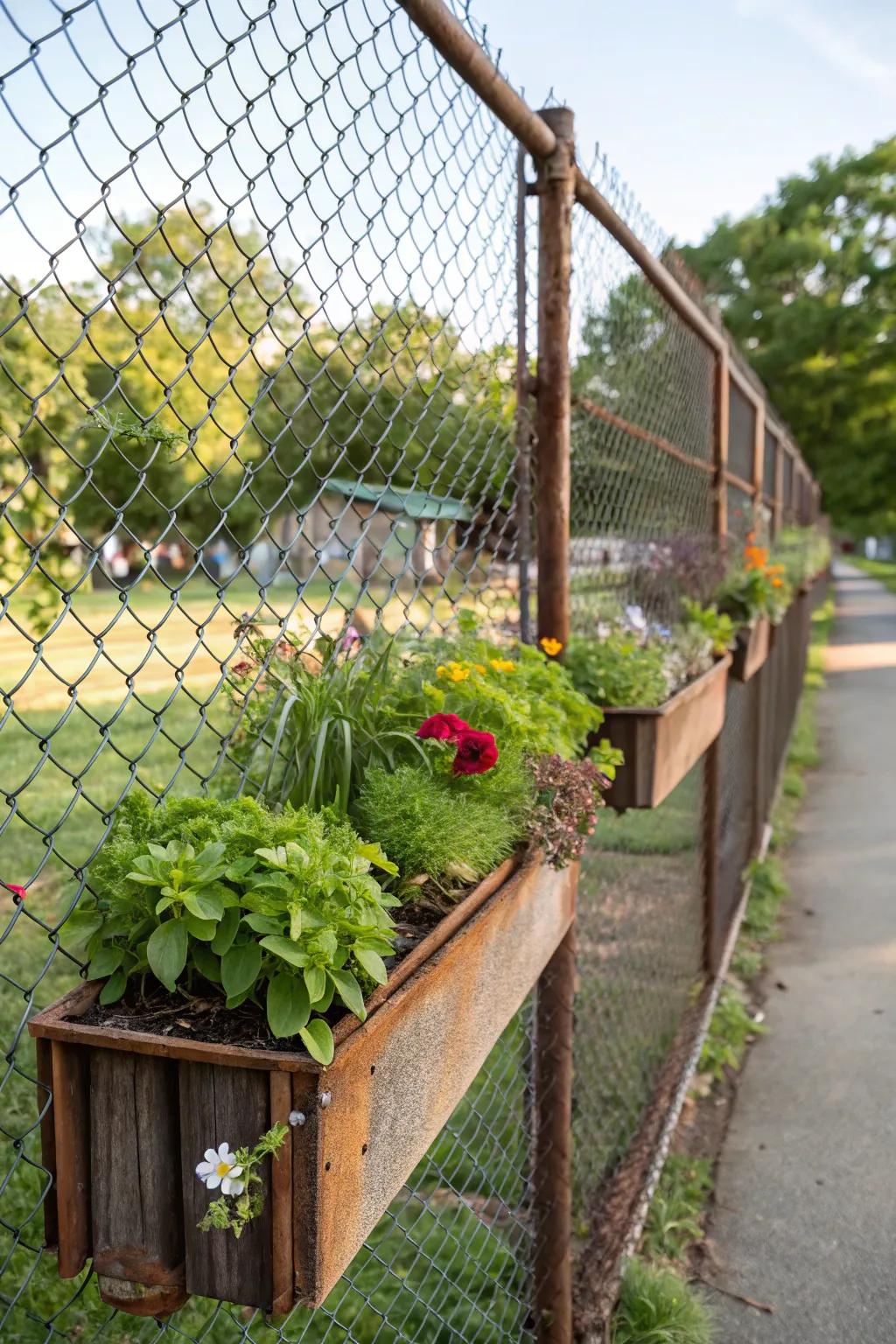 Planter boxes bring greenery and utility to your fence.