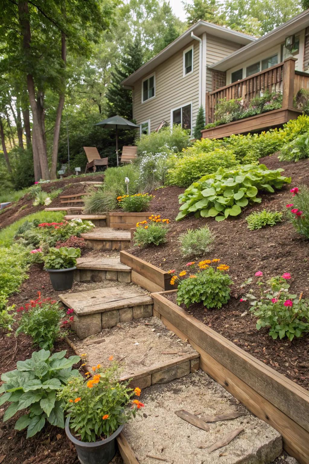 Mulch conserves moisture and enhances your garden's appearance.