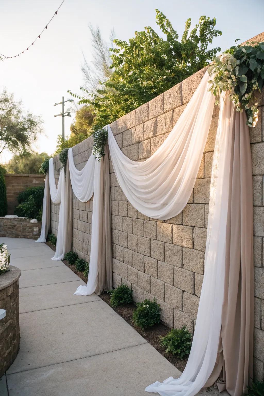 Fabric drapes add a soft and elegant touch to your wall.
