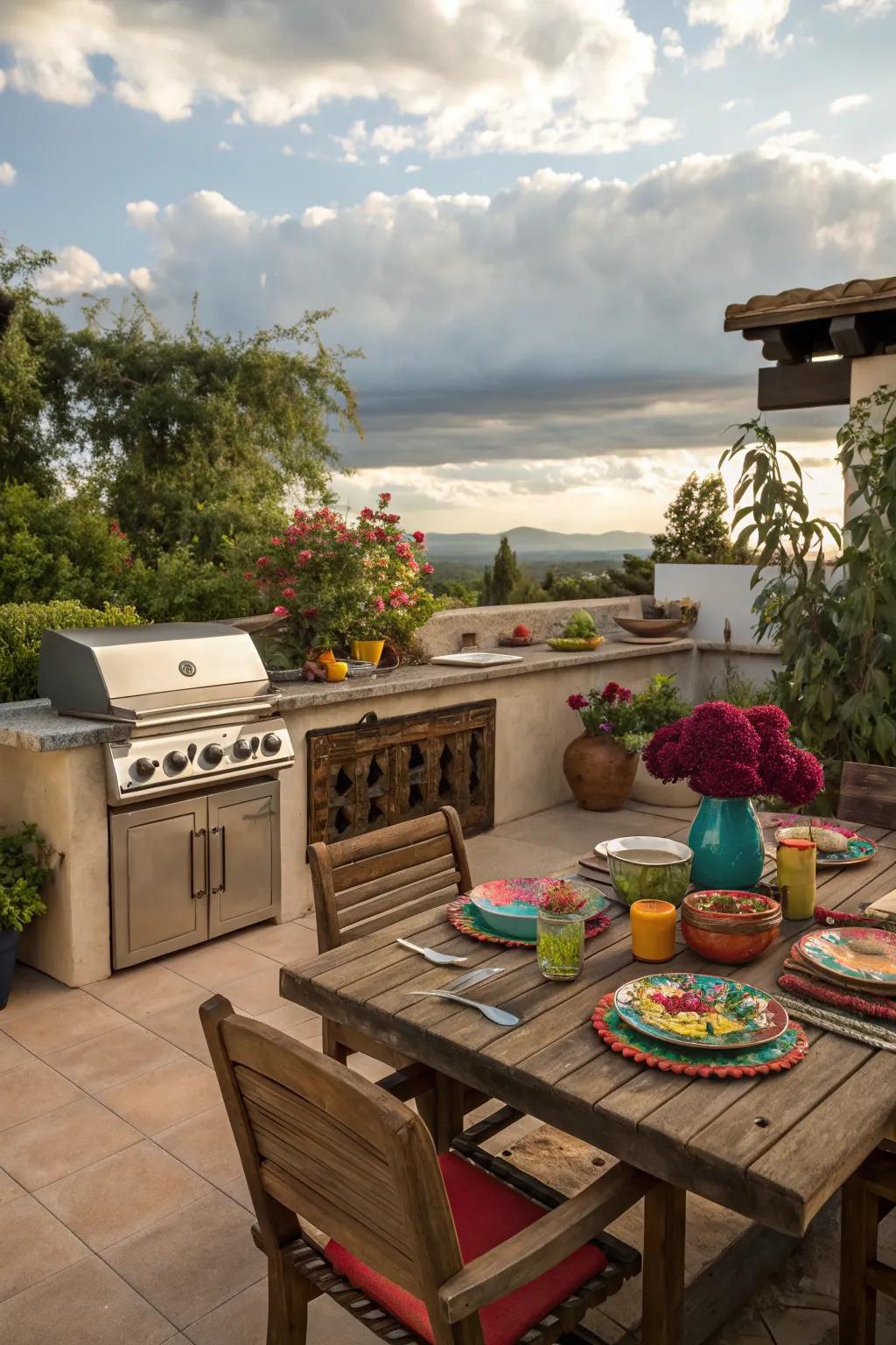 Elevate gatherings with an outdoor kitchen space.