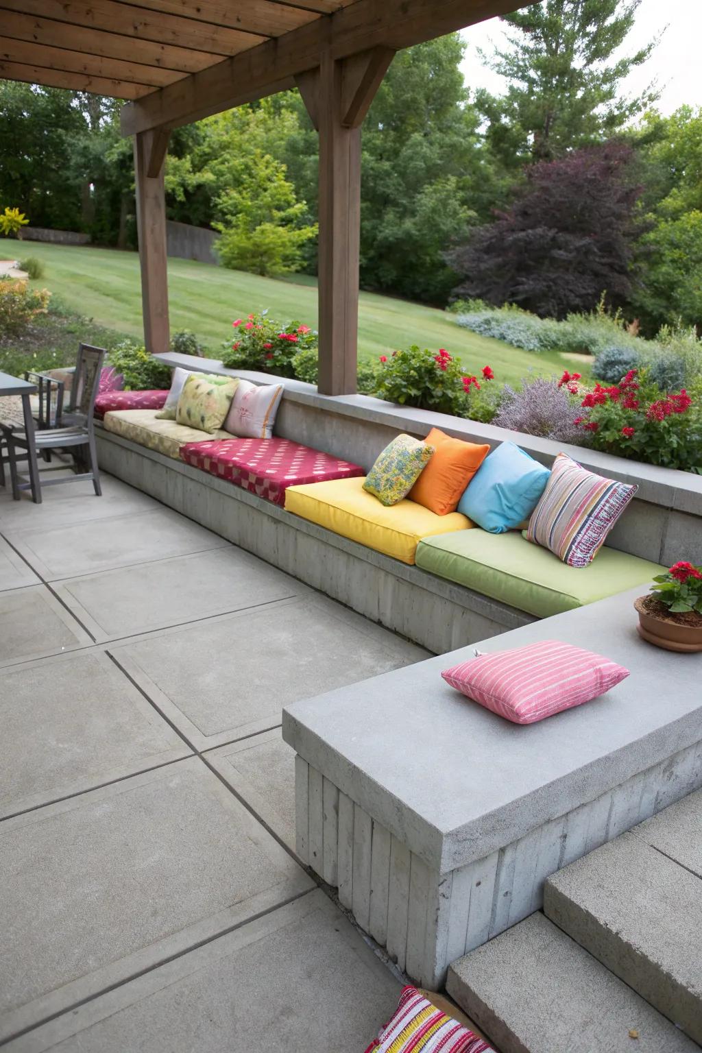 Creative seating enhances comfort on your deck.