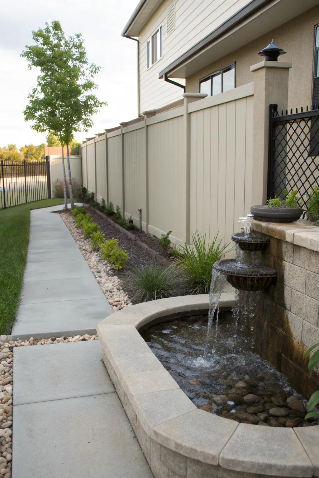 Water features that add tranquility and charm.
