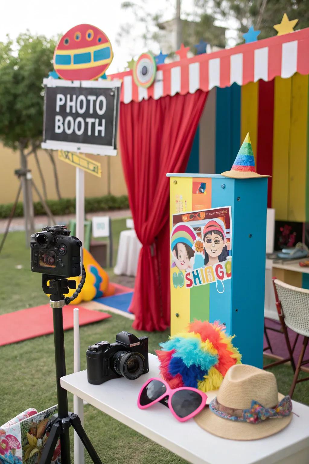 An inviting DIY photo booth for guests to enjoy and capture memories.