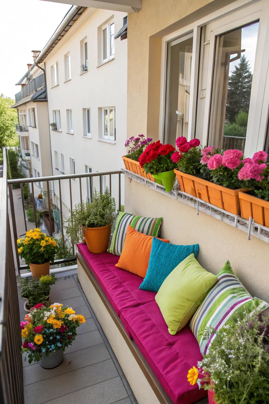 Go for bold colors to make your balcony stand out.