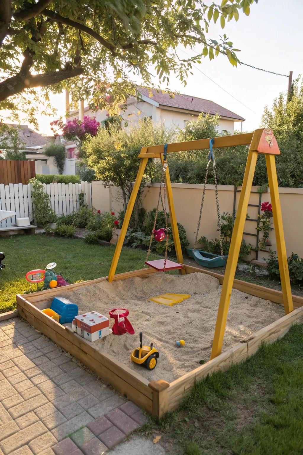 A play area provides endless fun for kids.