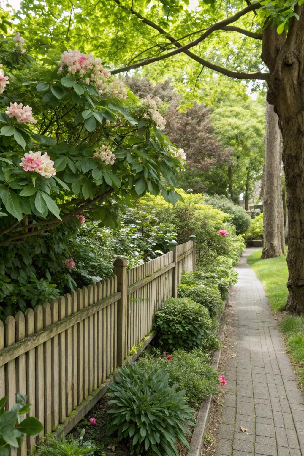 Transform your corner into a tranquil tree-lined sanctuary.