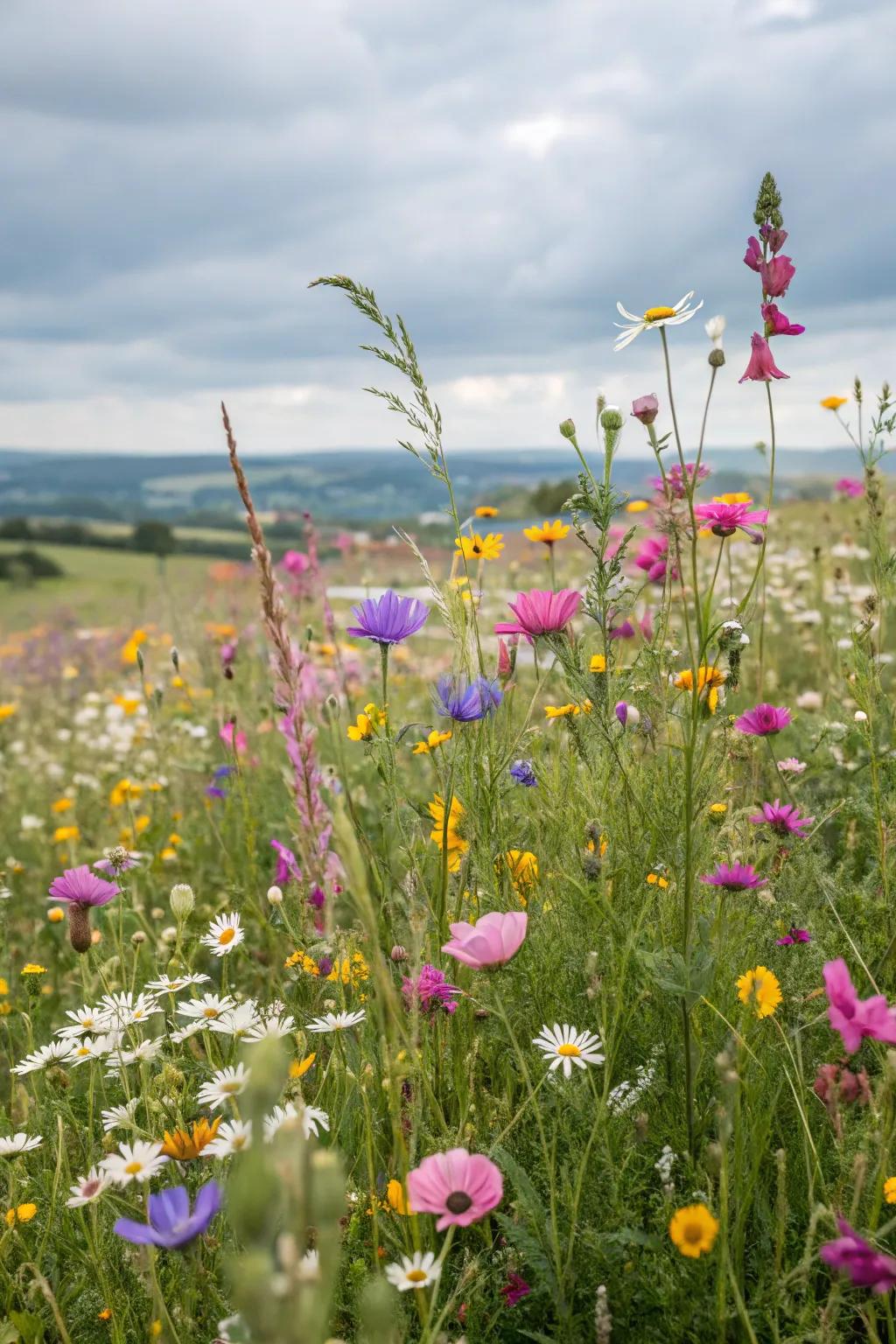 Embrace the beauty of nature with a vibrant wildflower meadow.