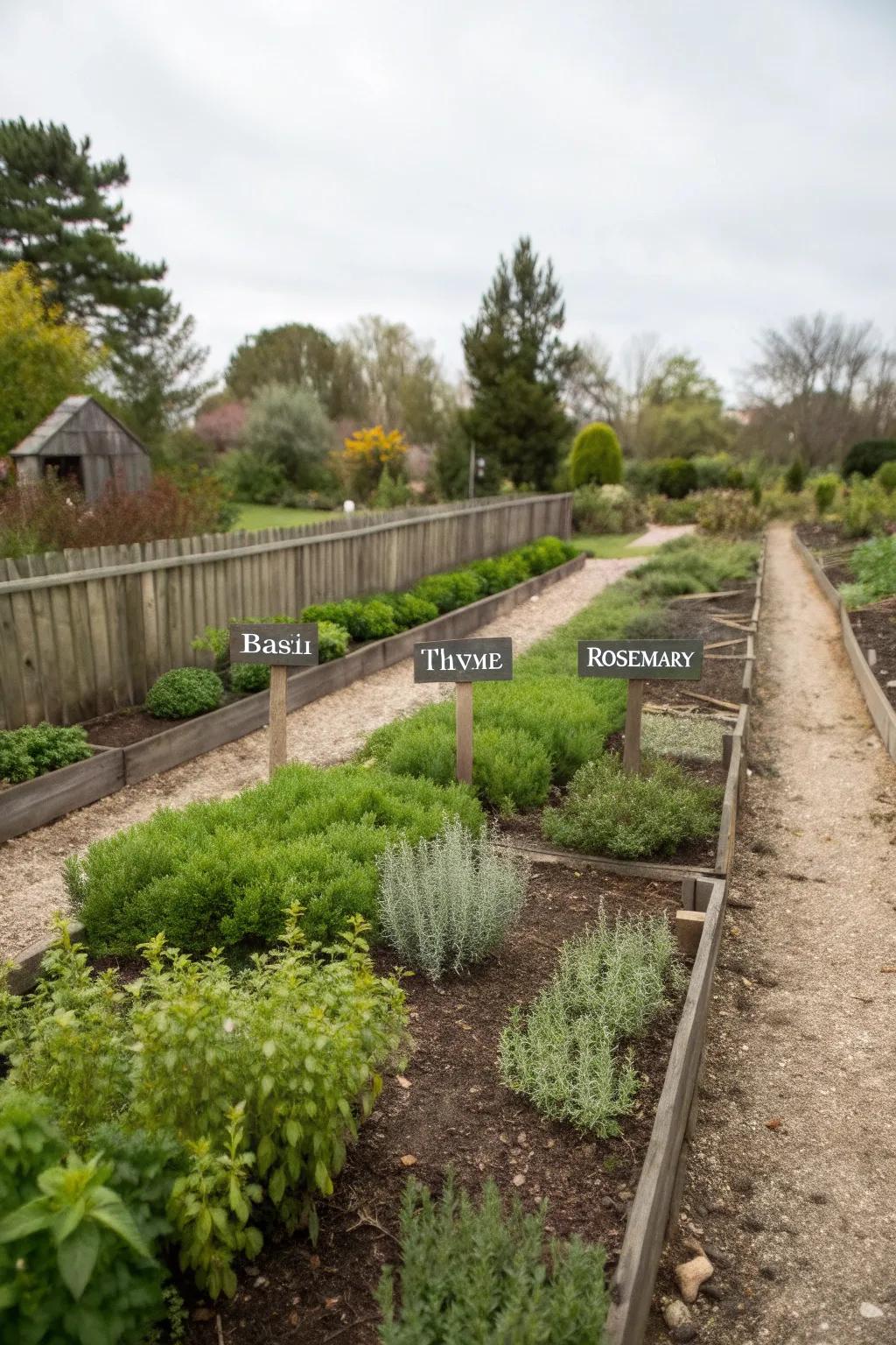 A charming herb garden offering fresh ingredients and delightful scents.