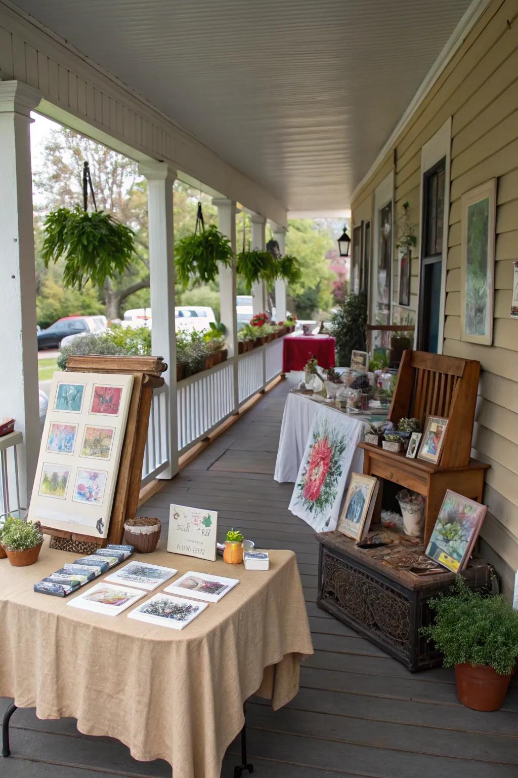 Artwork adds a personal touch to your porch.