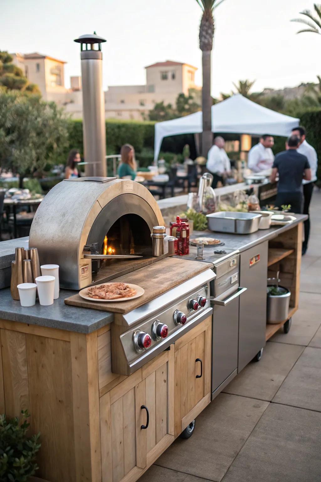 Custom grill stations cater to a variety of cooking adventures.