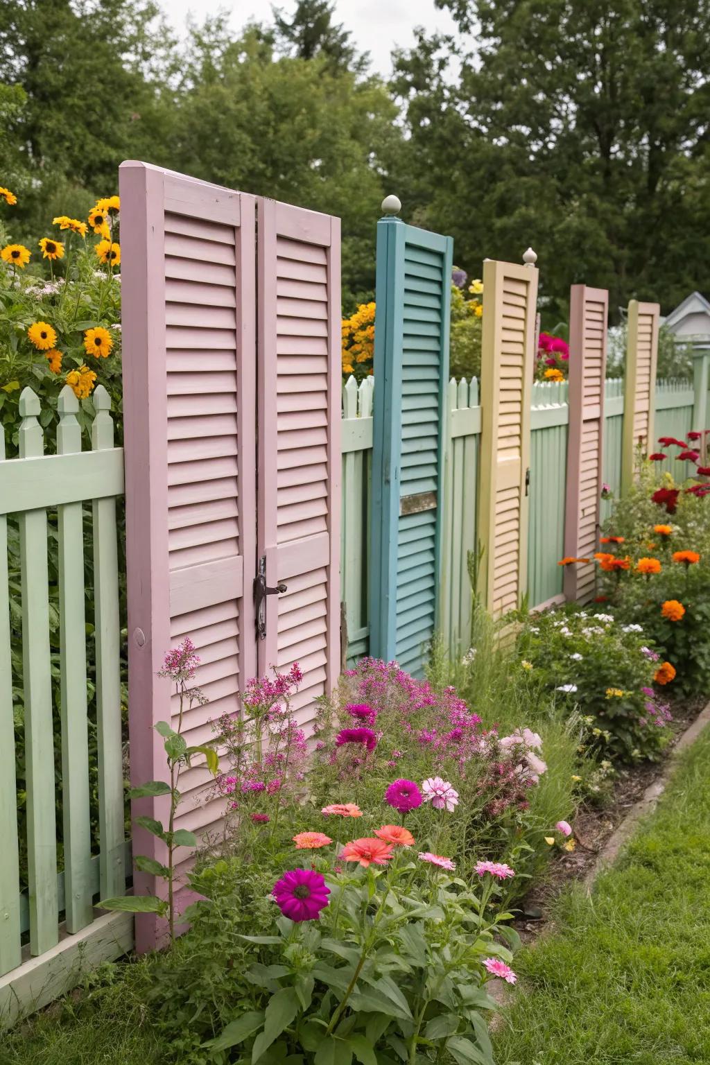 Personalize your space with an upcycled shutter fence.