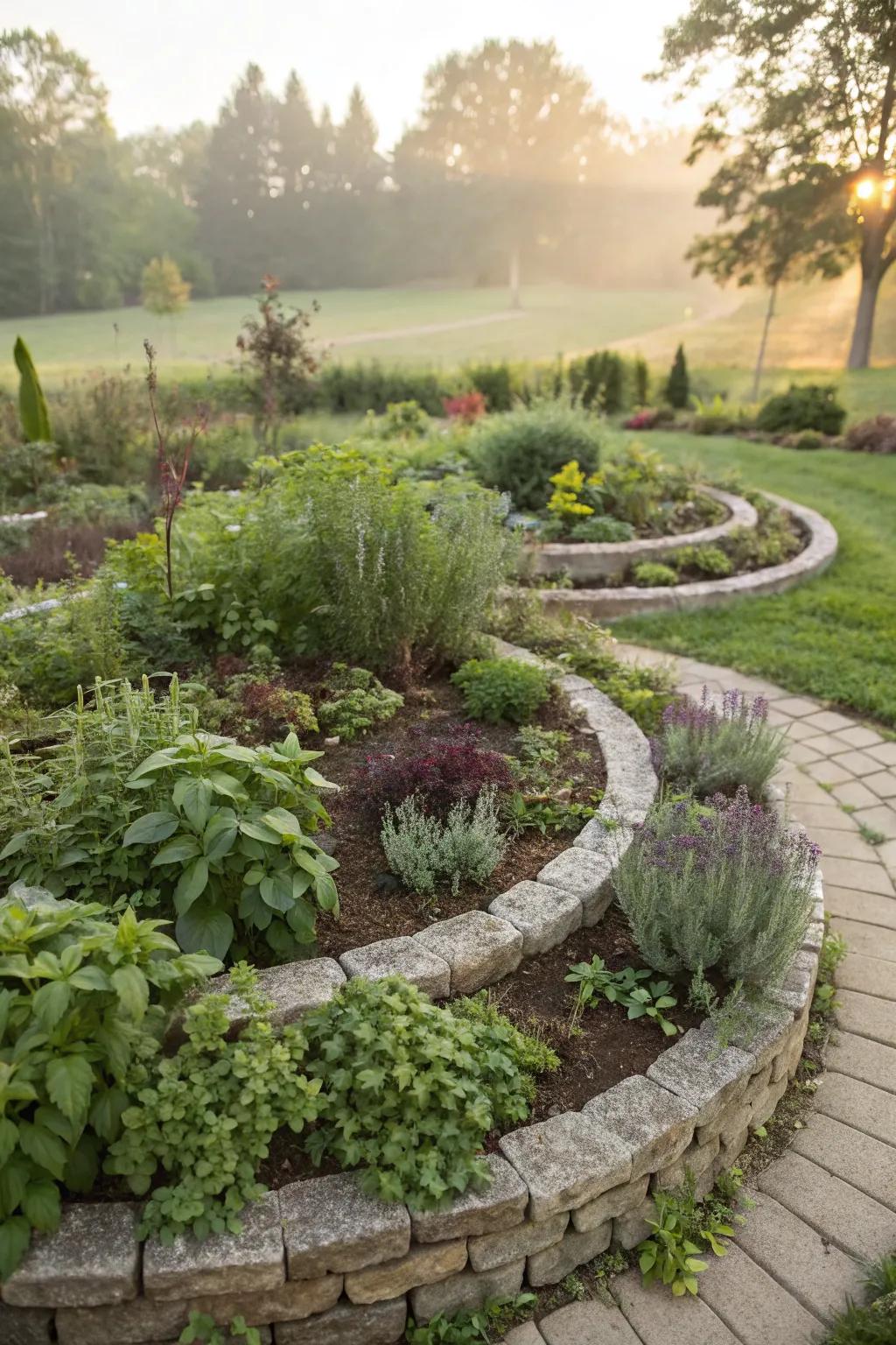 Maximize herb-growing space with a creative spiral design.