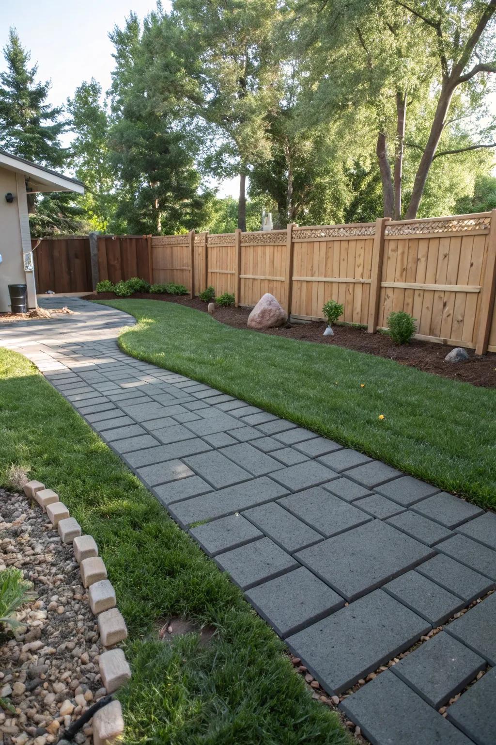 Eco-friendly and stylish: rubber pavers for a sustainable choice.