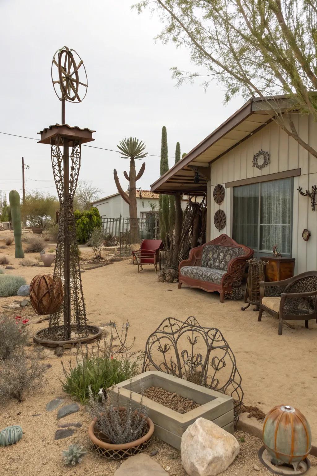 Artful accents add personality and charm to your desert landscape.
