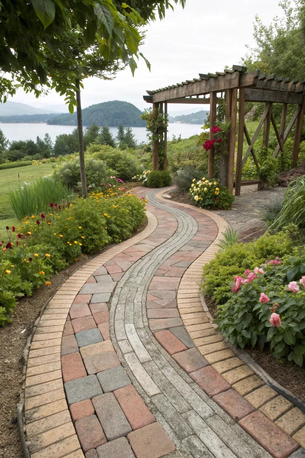 A mixed-material path offering variety and intrigue.