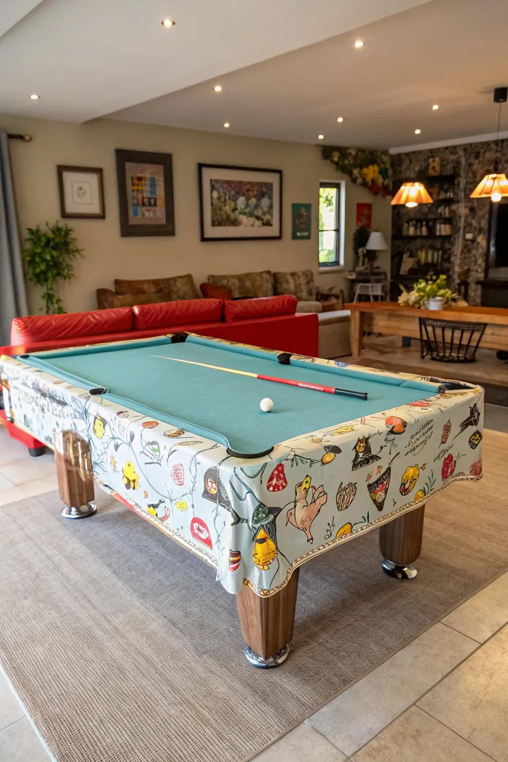 Quirky illustrations bring personality to your pool table.