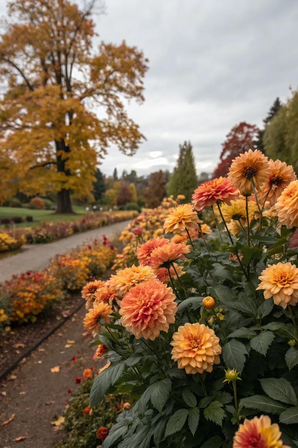 Seasonal themes with dahlias create a garden that evolves beautifully throughout the year.