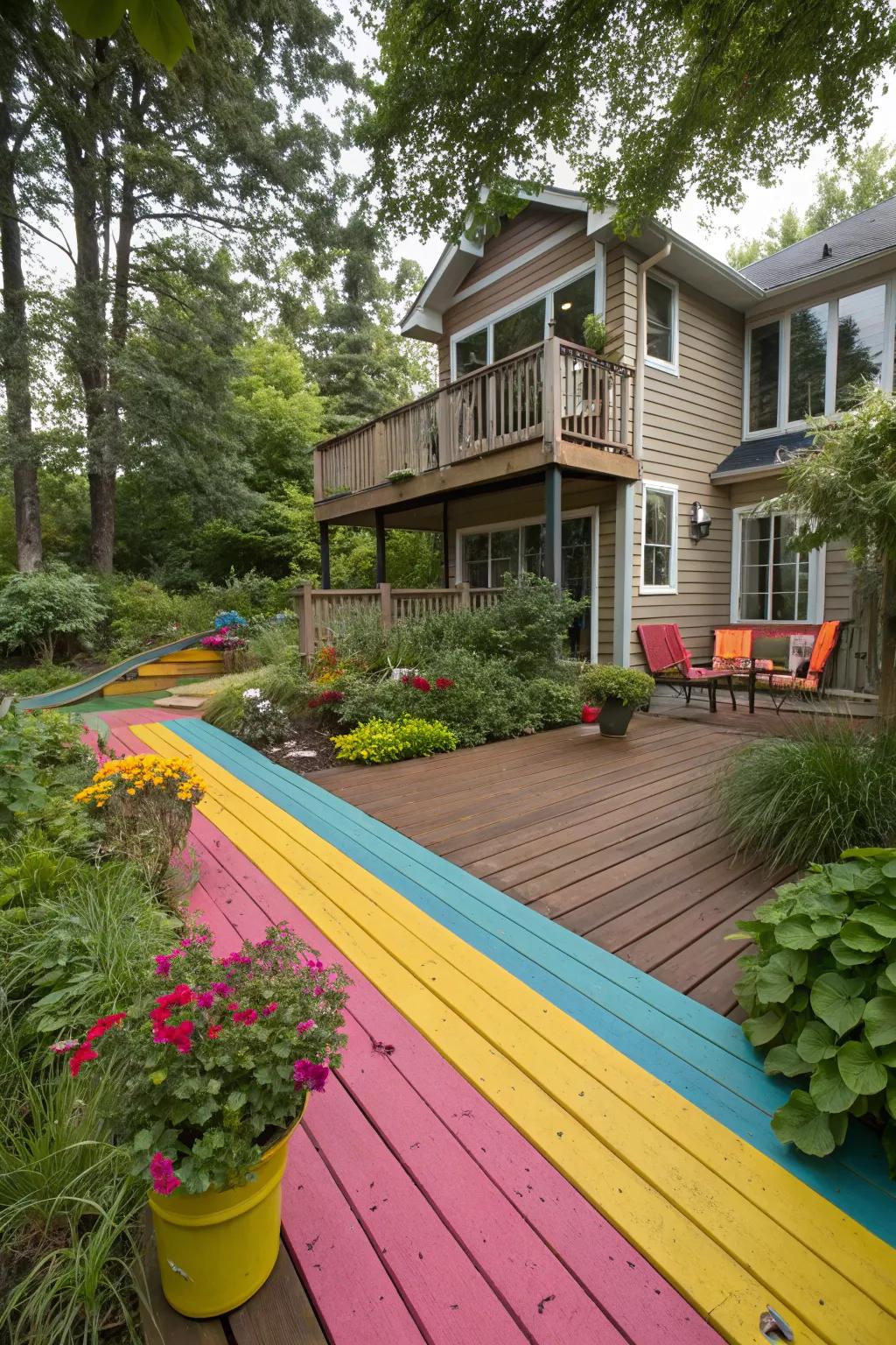A bold color scheme makes this deck stand out.