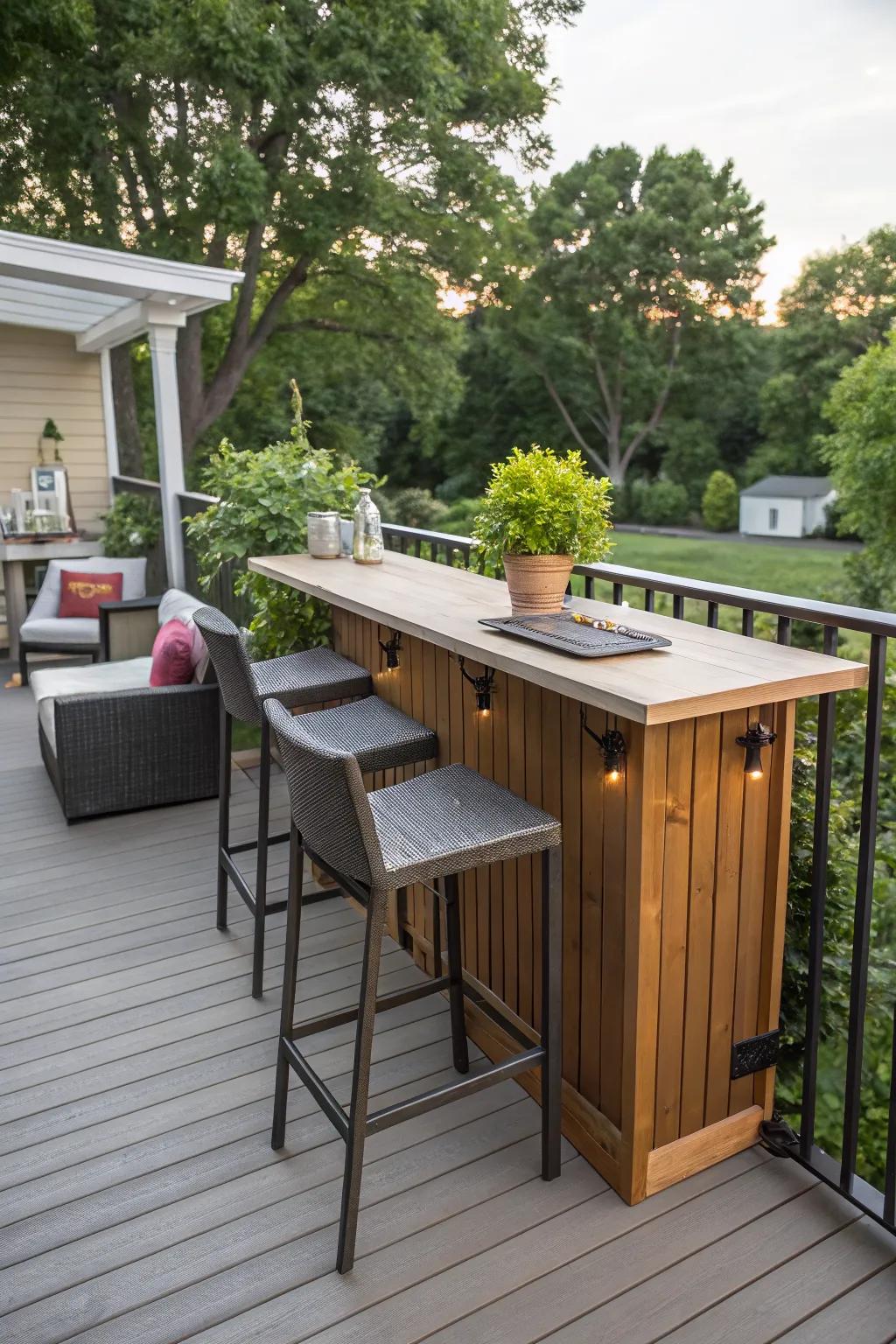 Fold-down sections offer space-saving flexibility.