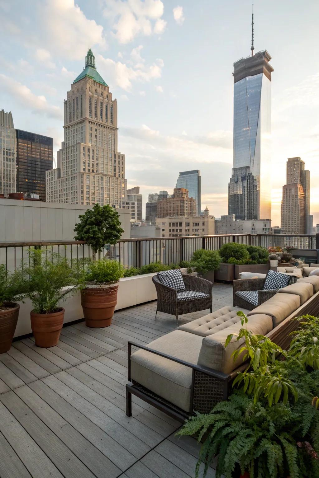 Escape to your rooftop deck oasis.