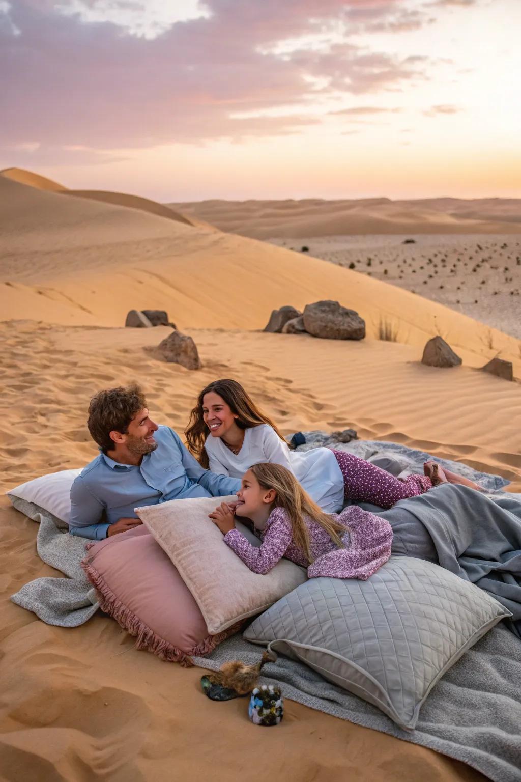 Props like blankets add comfort and style.