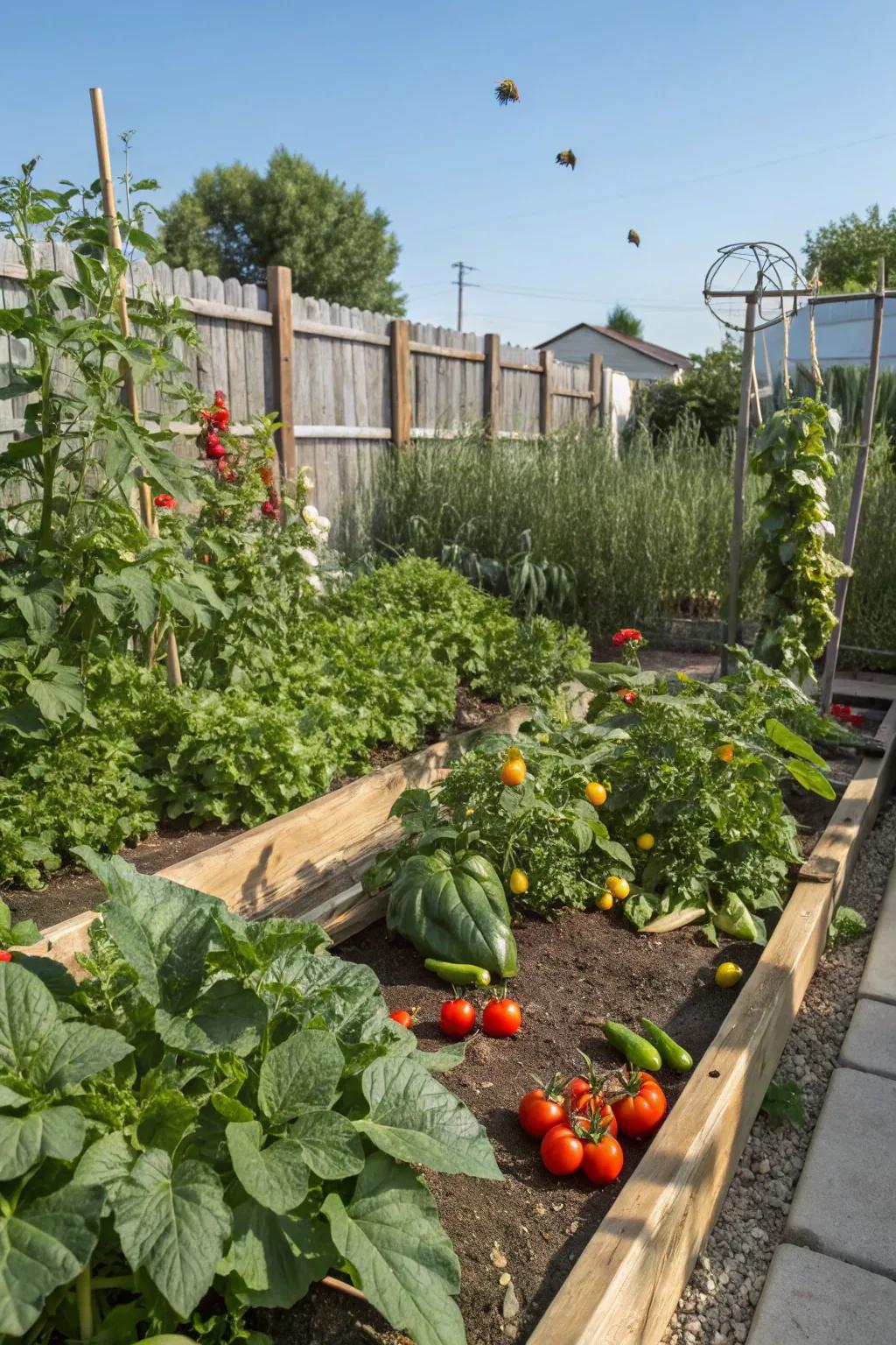 Vegetable gardens offer fresh produce while beautifying your backyard.