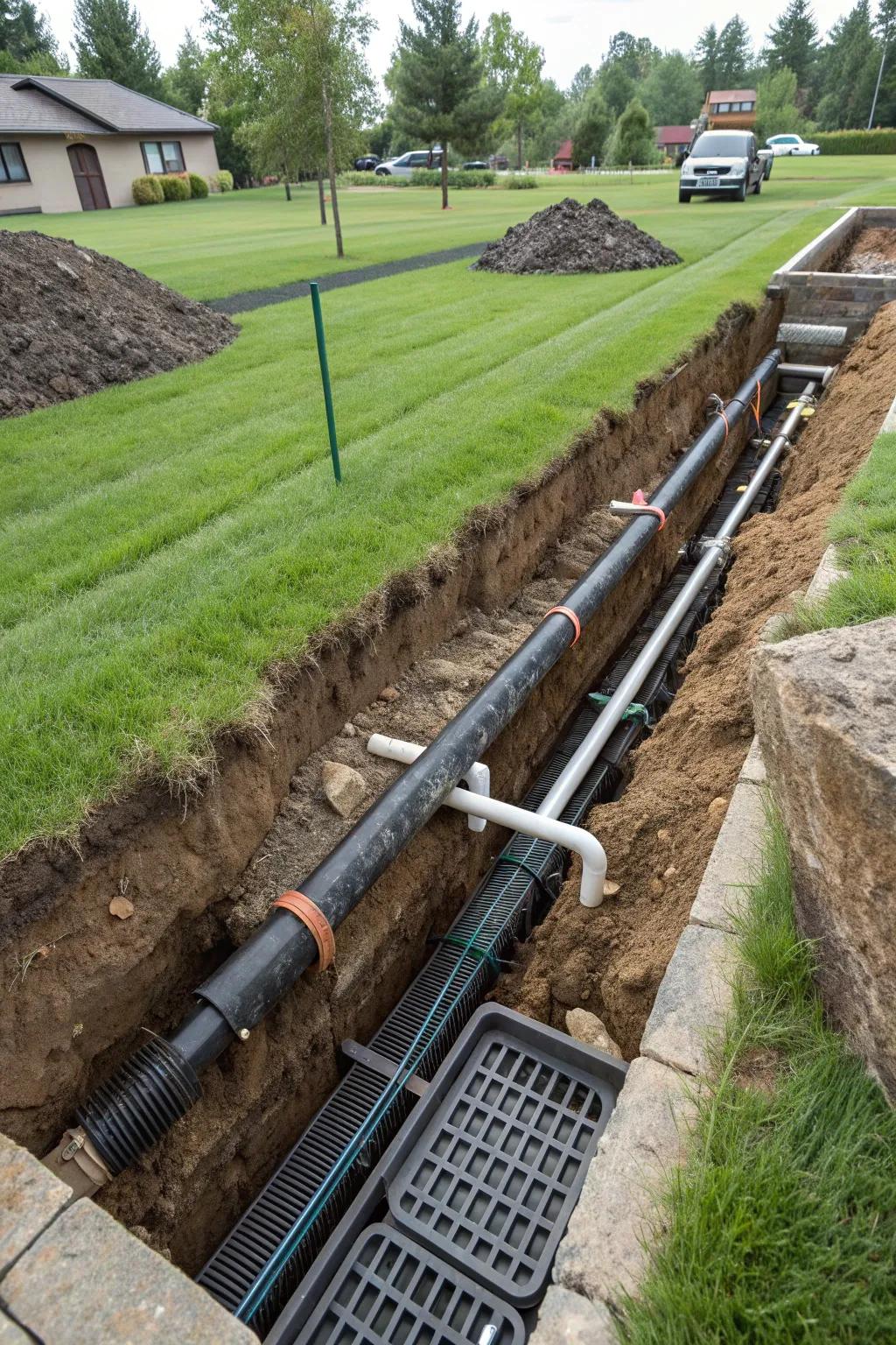 Underground systems manage water invisibly.