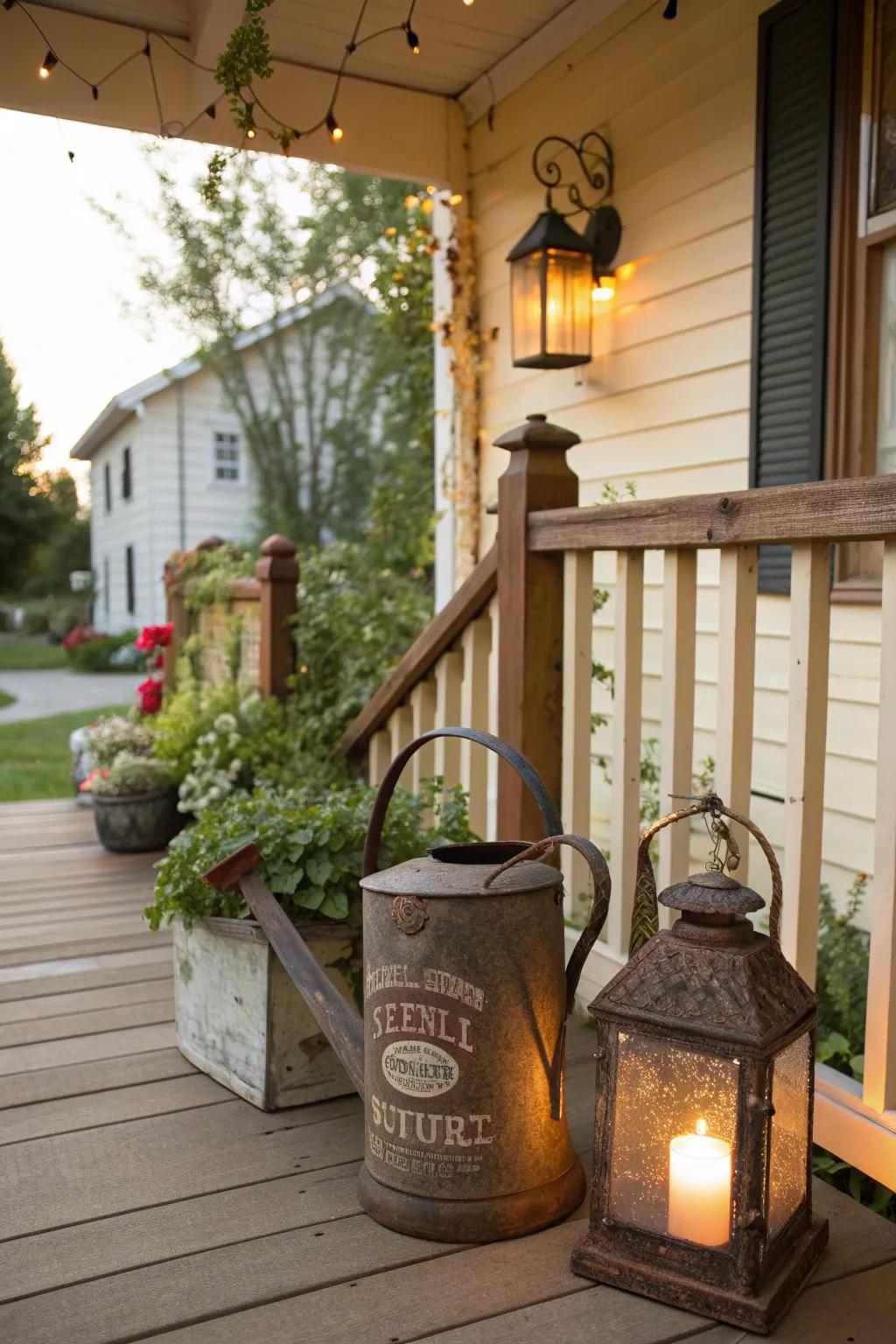 Vintage finds add character to fall decor.
