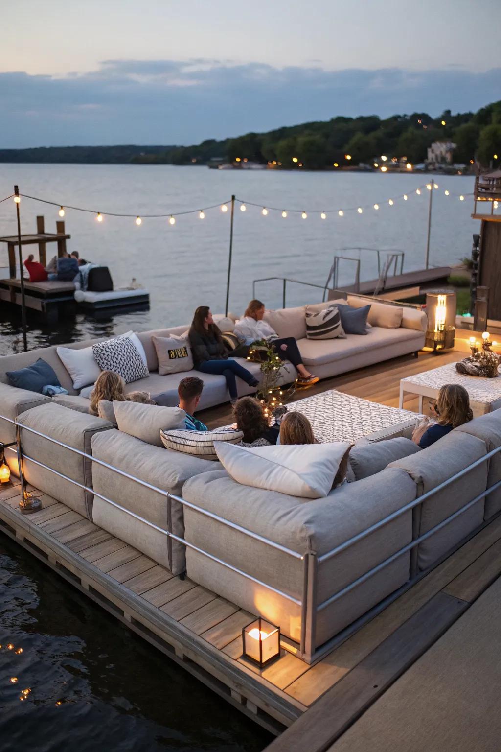Modular sofas provide versatile and comfortable seating options.