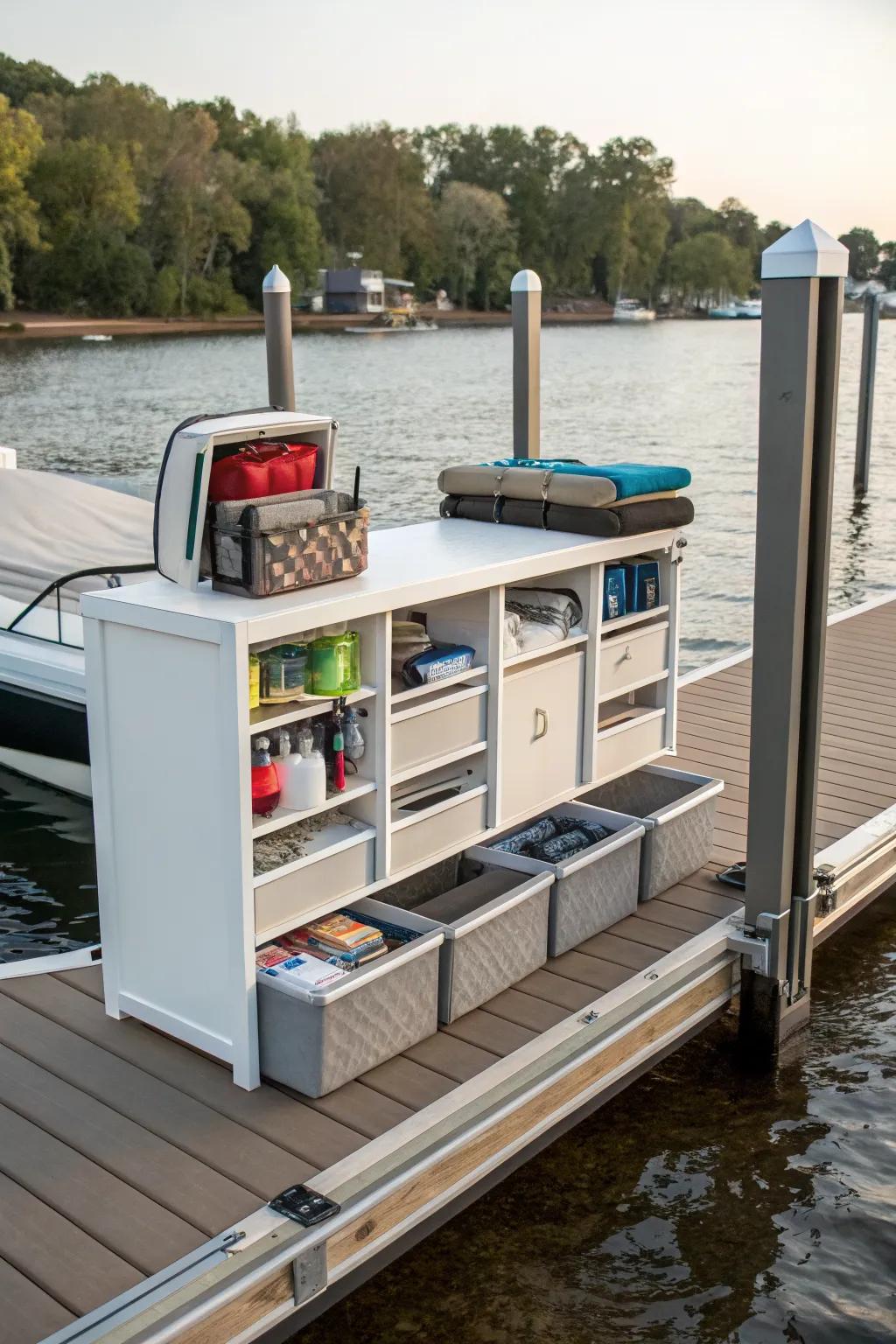 Customizable dock storage solutions adapt to your specific requirements.