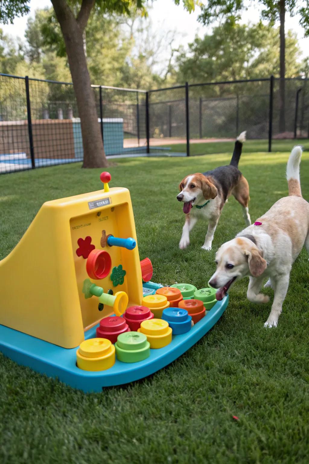Interactive toys stimulate a dog's mind and enhance playtime.