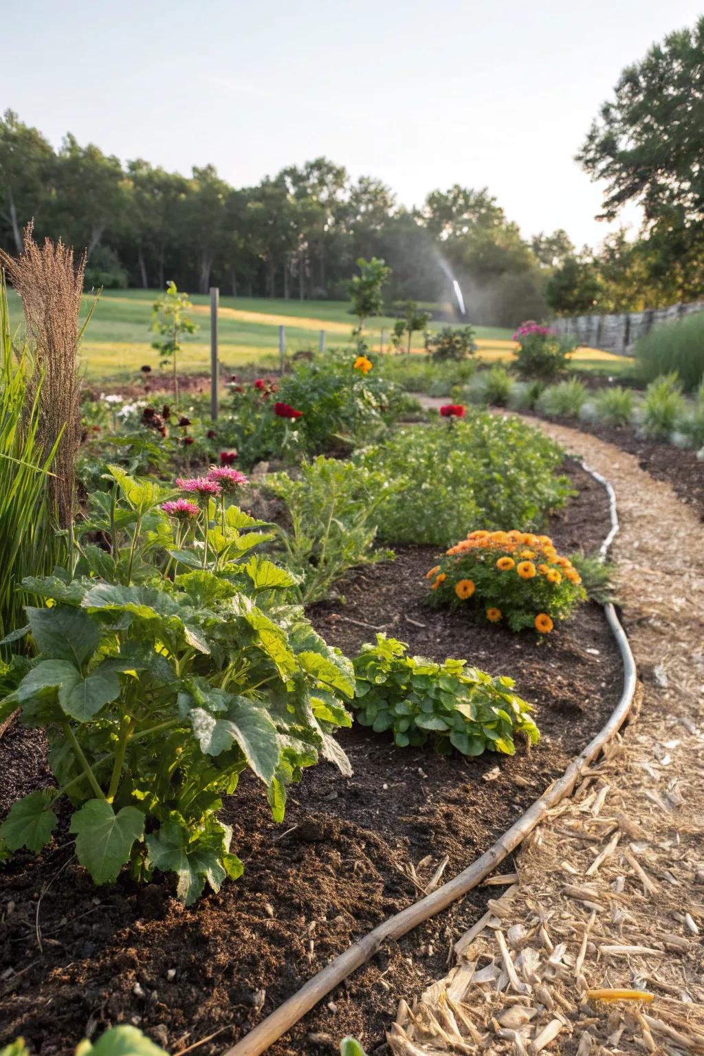 Mulch adds beauty and aids in water management.
