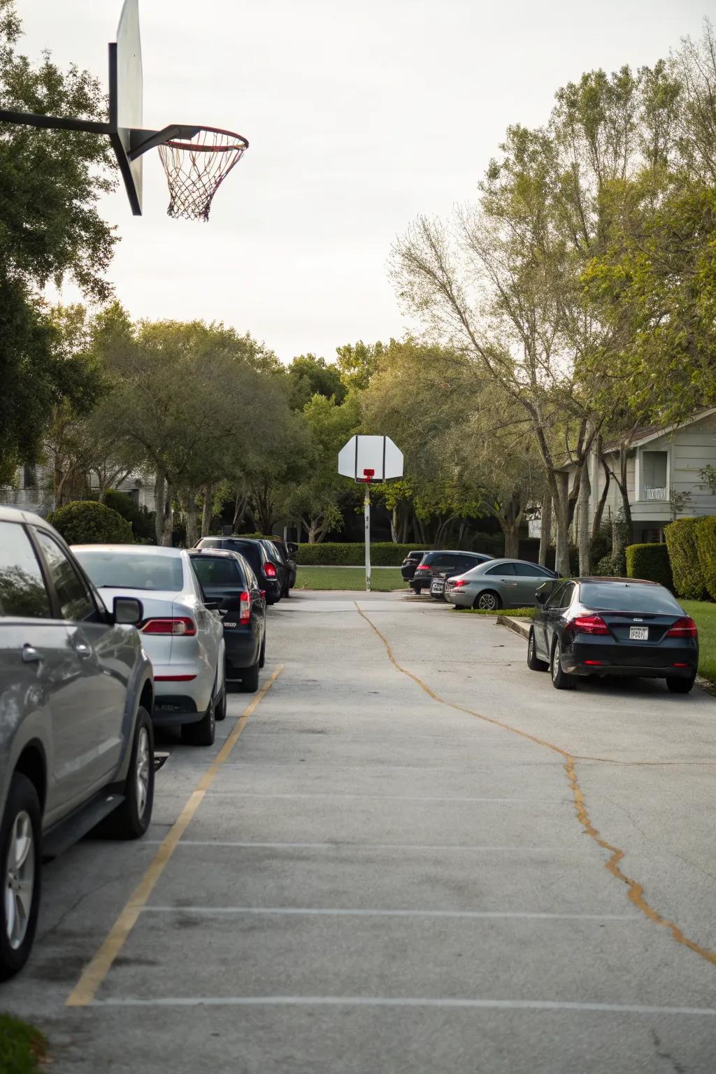 A multi-functional driveway with recreational space