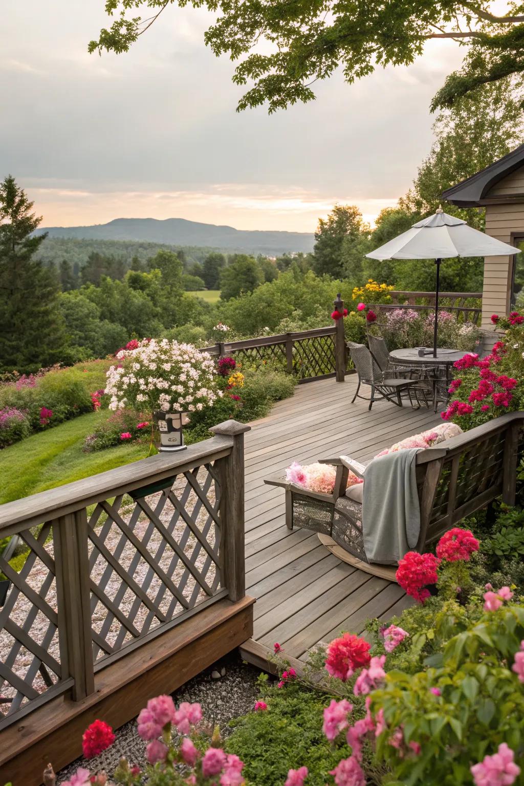Lattice railings for a classic cottage vibe.