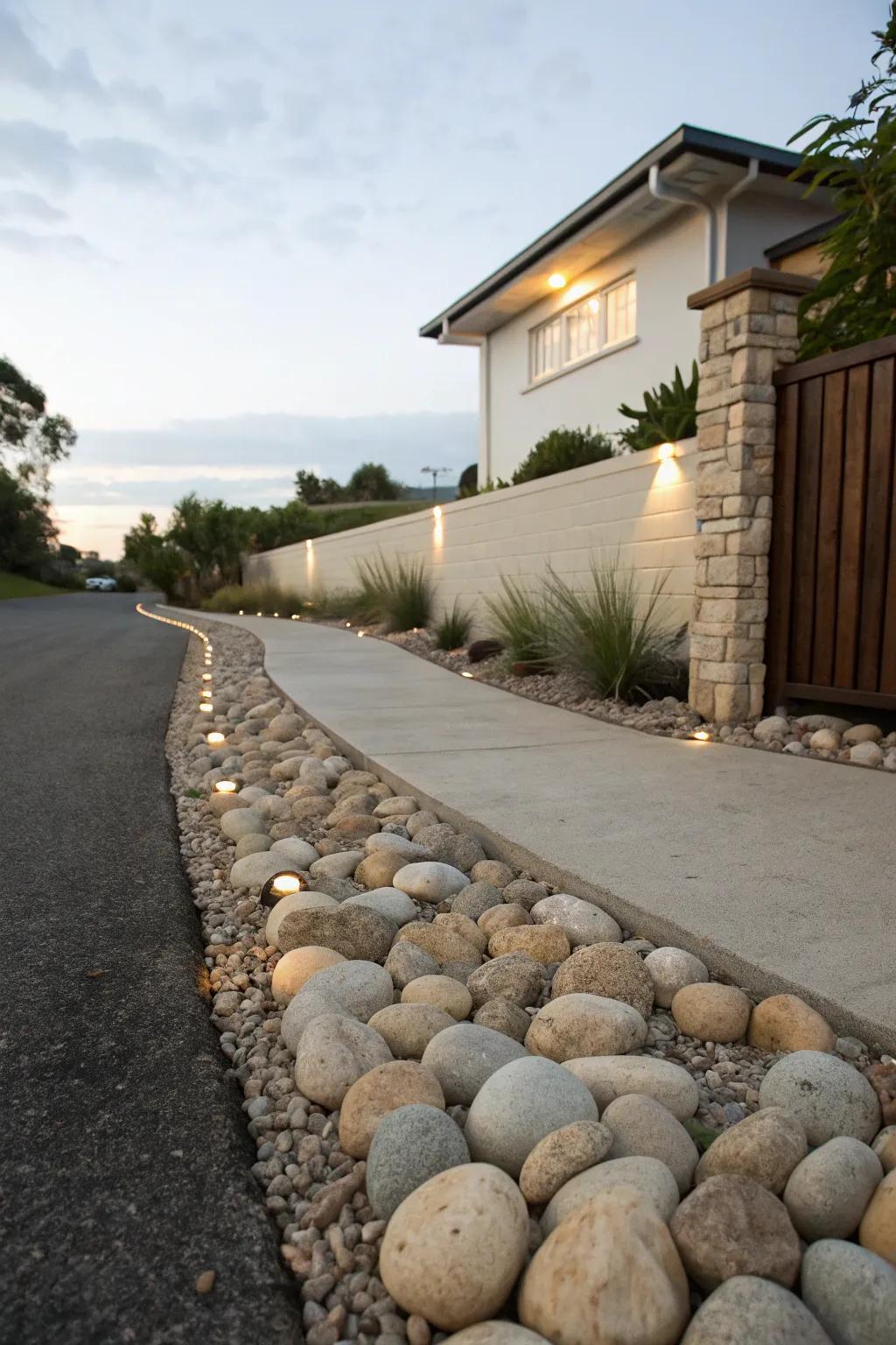 Egg rocks give your driveway a refined look.
