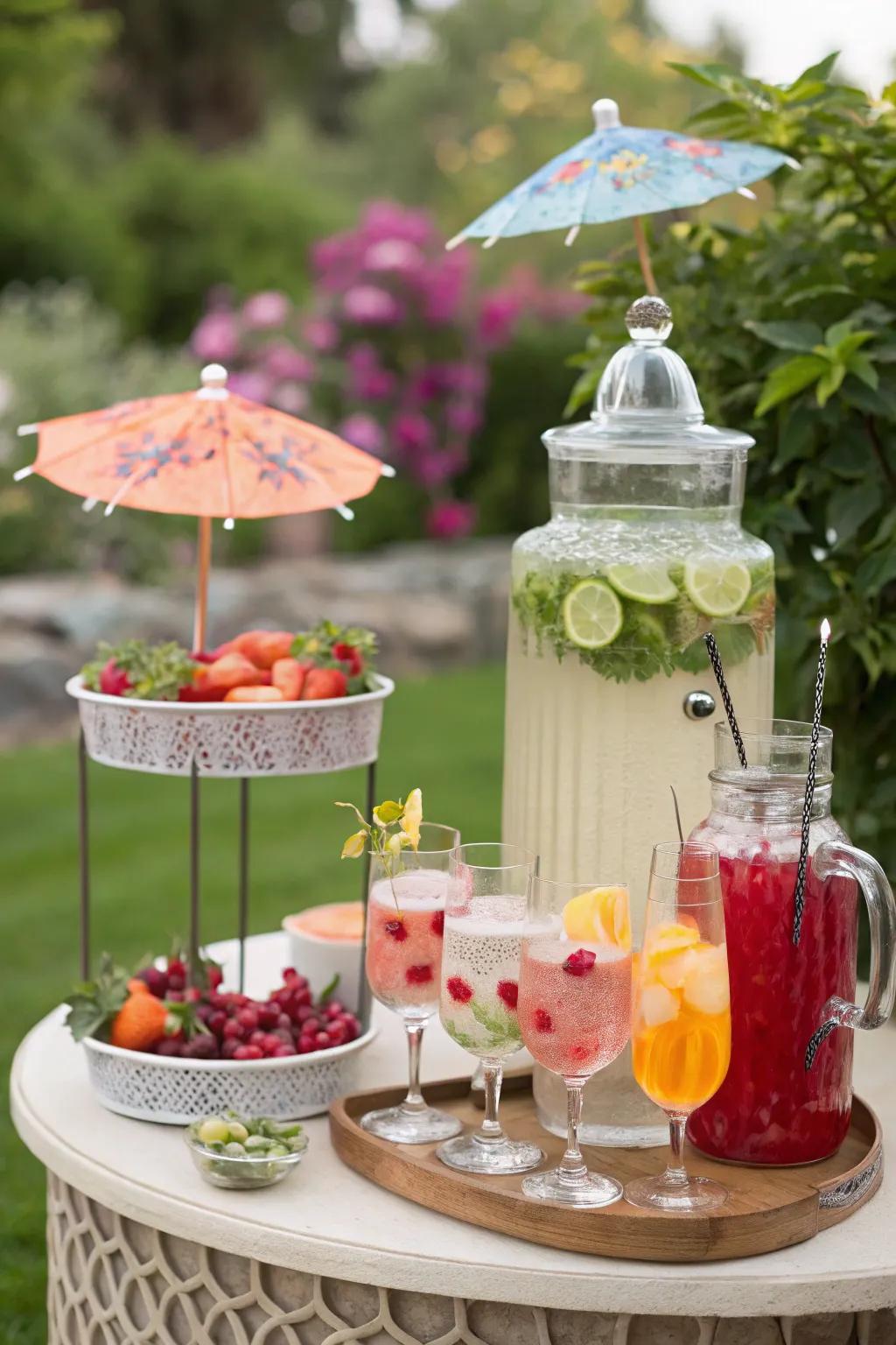 A drink station surprises guests with unique beverage choices.