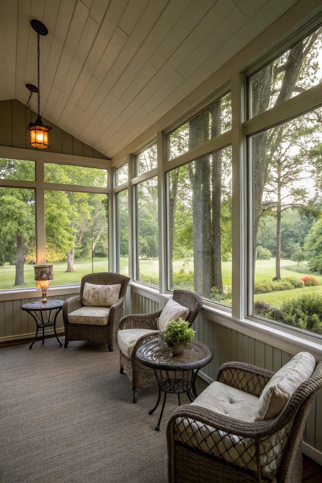 Nature views enhance the serenity of your porch.
