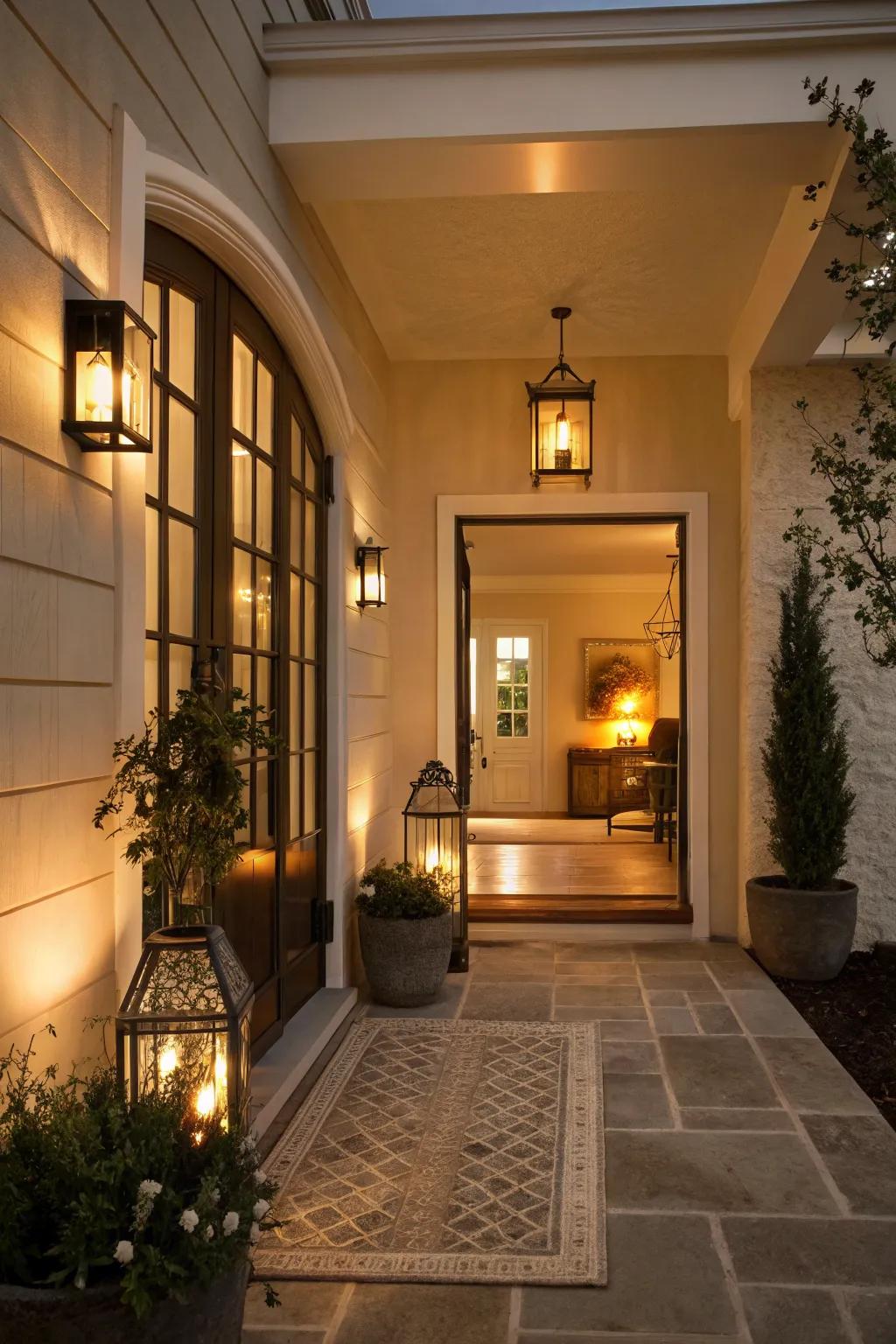 Welcome your guests with the cozy glow of warm-toned lighting.